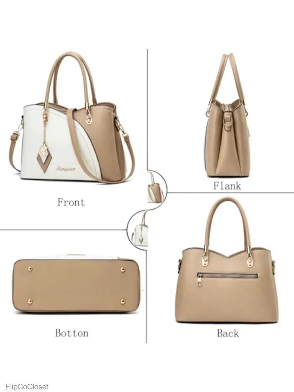 Faux Leather Satchel Tote Bag Top Handle Shoulder Handbag for Women